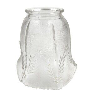 Vintage Revival Summer Wheat Pattern with scalloped edge, Glass Lamp shade
